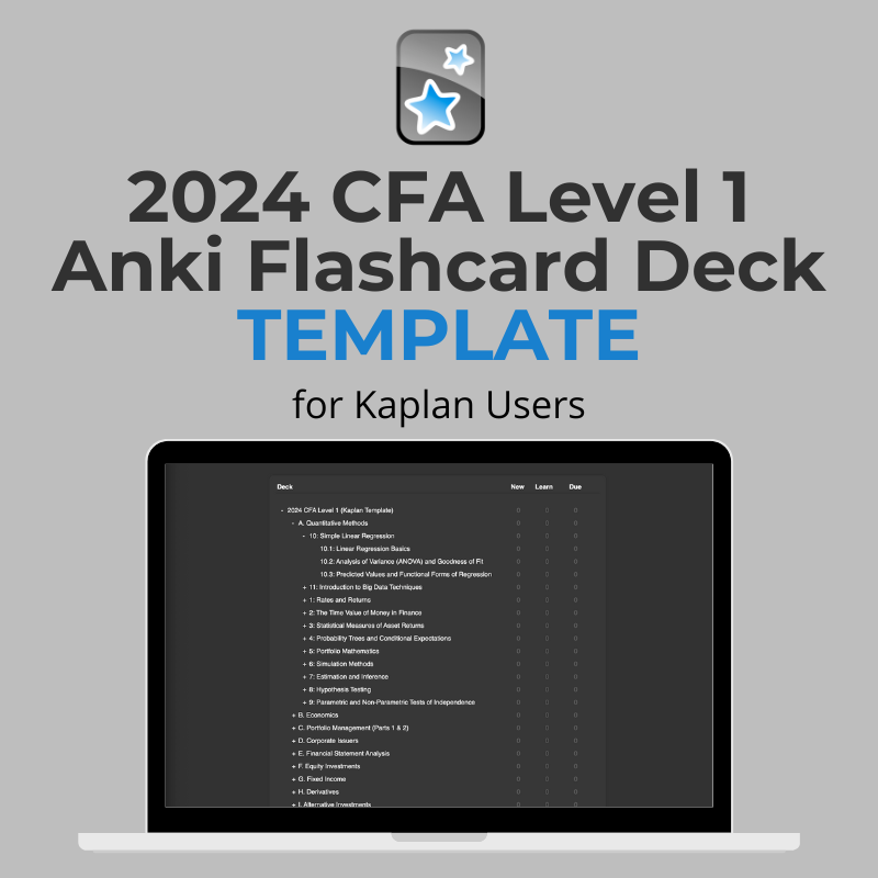 2024 CFA Level 1 Anki Flashcard Deck TEMPLATE